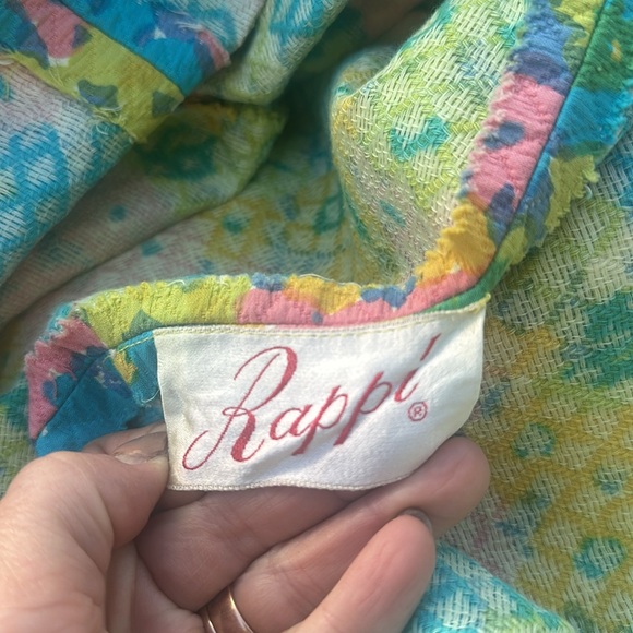 Vintage RAPPI colorful pastel colors floral Sleeveless Sheath Dress 34” bust - Picture 7 of 8